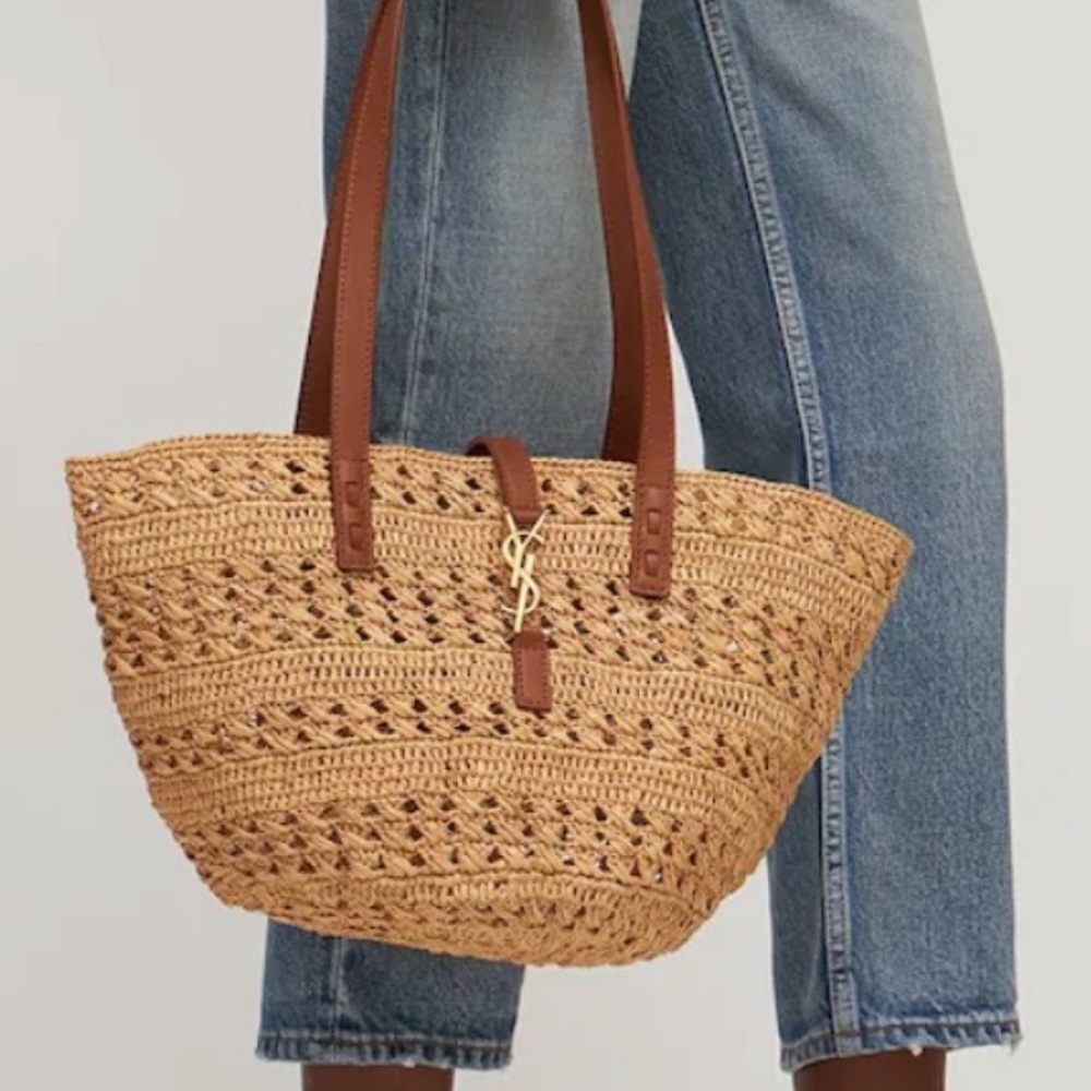 Yves Saint Laurent raffia pannier Woven Tote